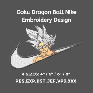 Goku Dragon Ball Nike Embroidery Design