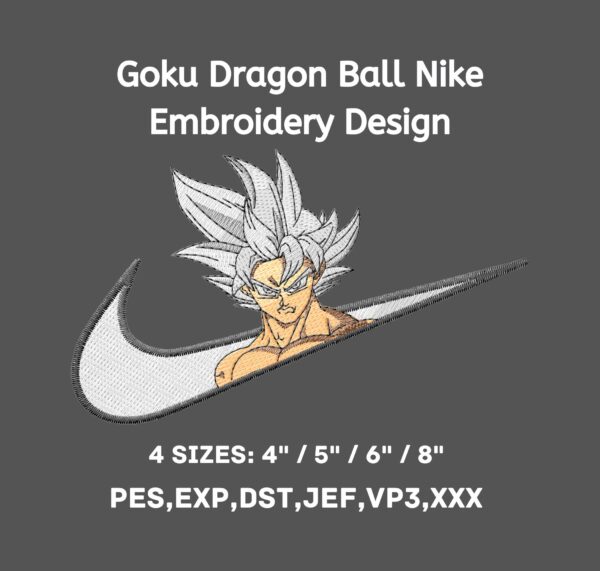 Goku Dragon Ball Nike Embroidery Design