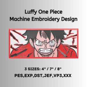 Luffy One Piece Machine Embroidery Design