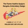 The Flame Hashira Kyojuro Rengoku Embroidery Design
